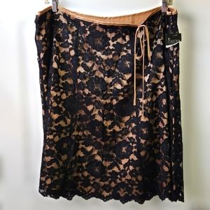 NY Collection black lace skirt with gold underlay NWT women's size 2X